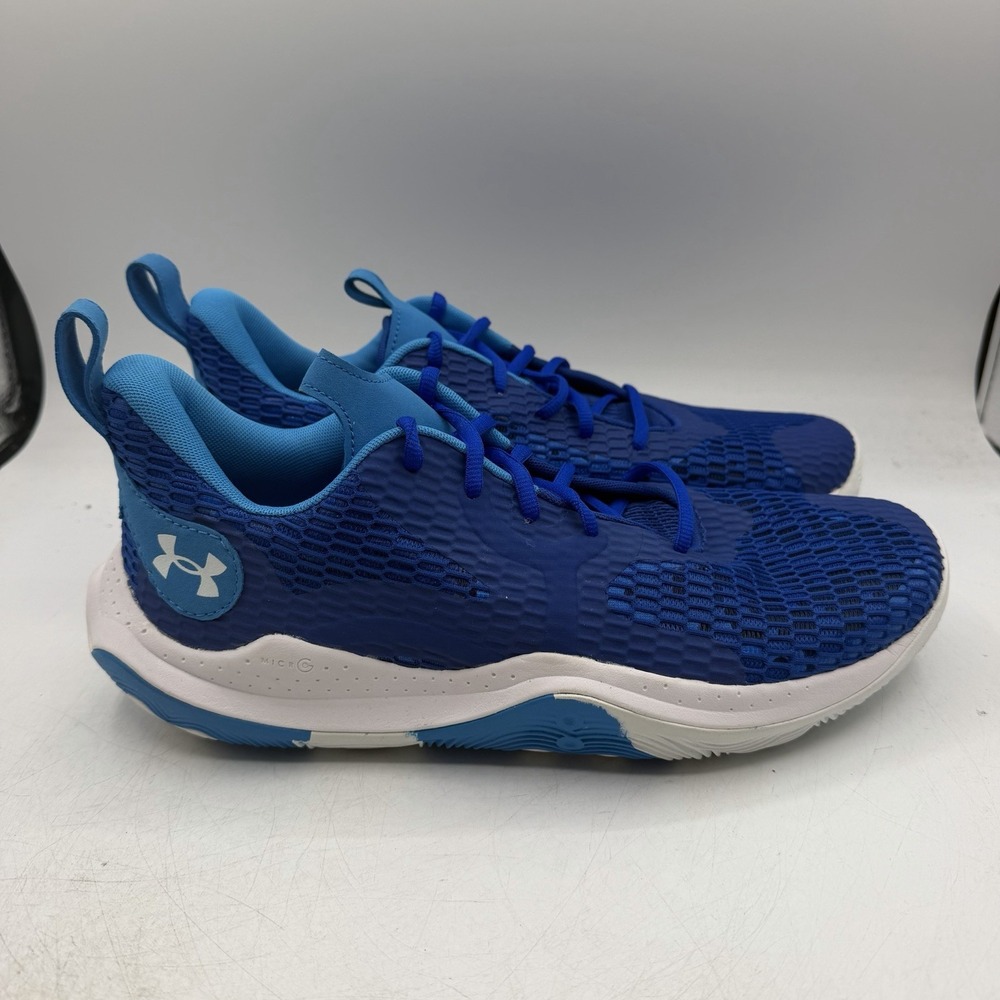 Under Armour Anatomix Spawn Shoes Mens Sz 10.5 Blue White Sneakers 3023738-400